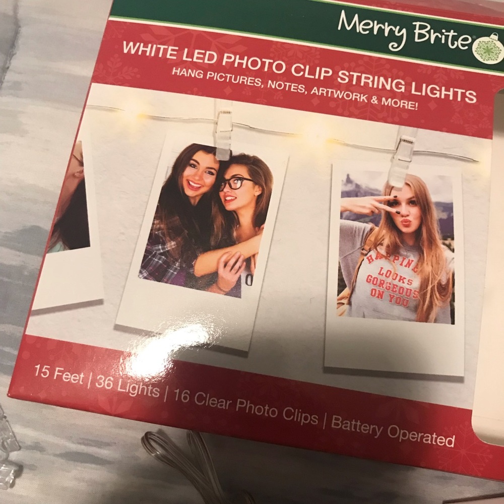 Led photo clip string lights